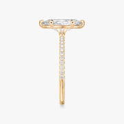 Marquise Cut - Pave Band - 6 Prong Classic Ring - 14 K Gold